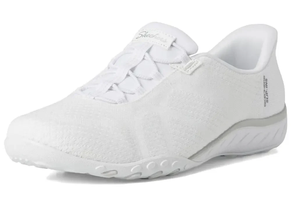 Skechers Slip Ins Womens Breathe Easy Knitty Waves Sneakers Size 9 White NIB